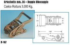 Cricchetto mm. 35 zincato 3.000 kg.